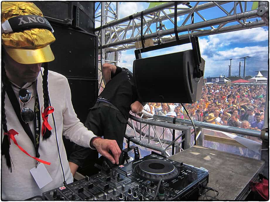 Bruce Cullen performing at LoveParade Germany — outdoor festival DJ performance in front of 2 million attendees