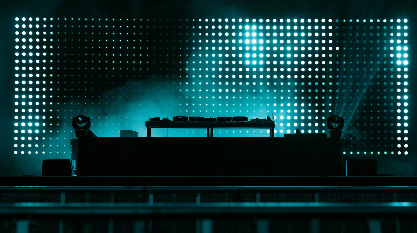 Festival main stage lit for a Las Vegas DJ performance